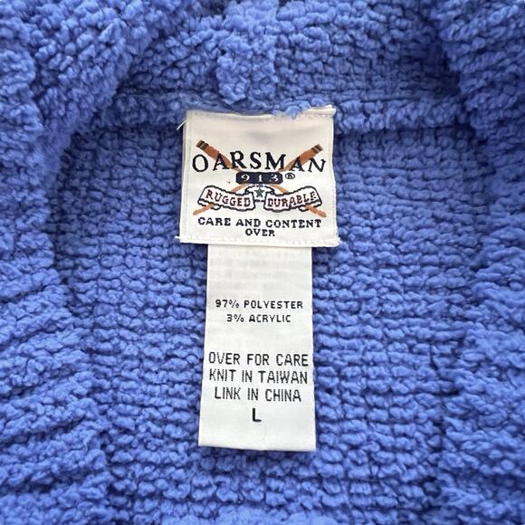 Oarsman 913 Hoodie Sweater Men Large US Navy 75 Blue Thick Knit Comfy Unisex Vtg - Picture 4 of 11